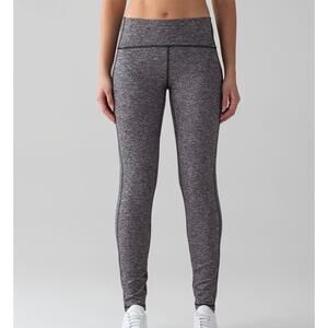 LULULEMON Out To Lunge Untight Leggings Heathered Black 6